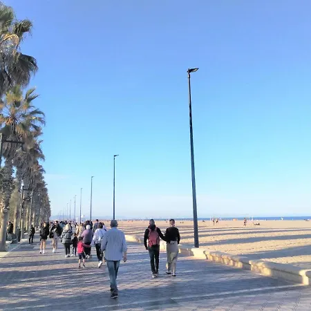 Apartment Estudio En Malvarrosa A Metros De La Playa, Con Terraza Y Zonas Comun